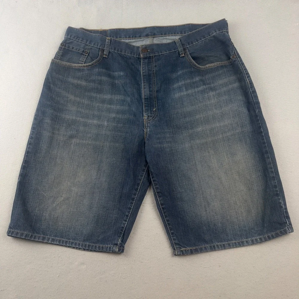 Levis 569 Loose Straight Mens Denim Shorts Blue Size 40 Cotton Jean Shorts
